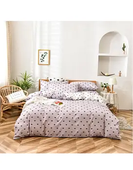 Комплект постельного белья с принтом, поплин (Семейный)