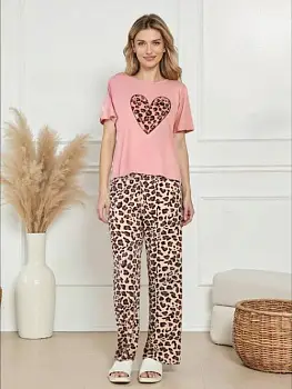 Пижама женская с леопардовым принтом (S-XL)