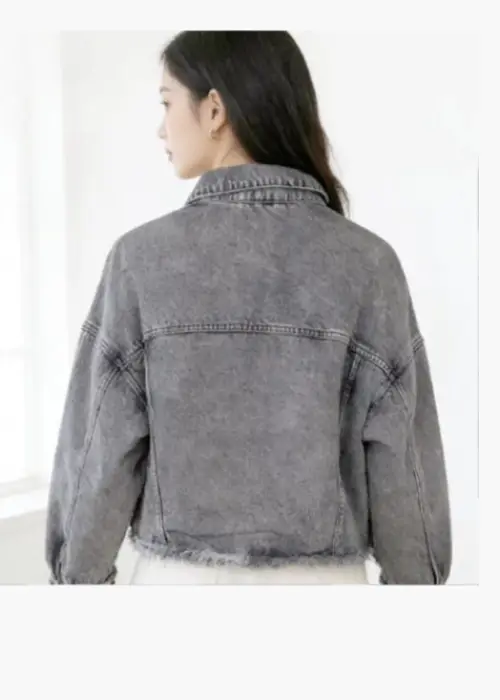 Укороченная джинсовая куртка женская (р-р S-2XL)