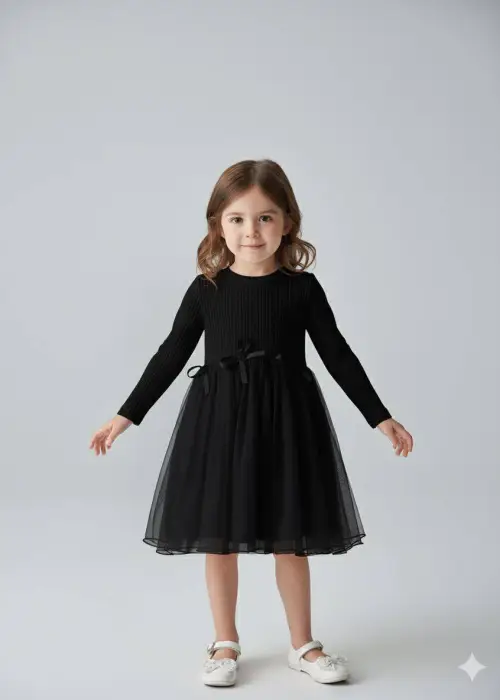 Платье в рубчик с фатином р-р 28-34