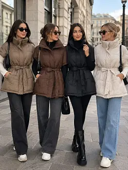 Жилетка стёганая с поясом женская (р-р M-XXL)