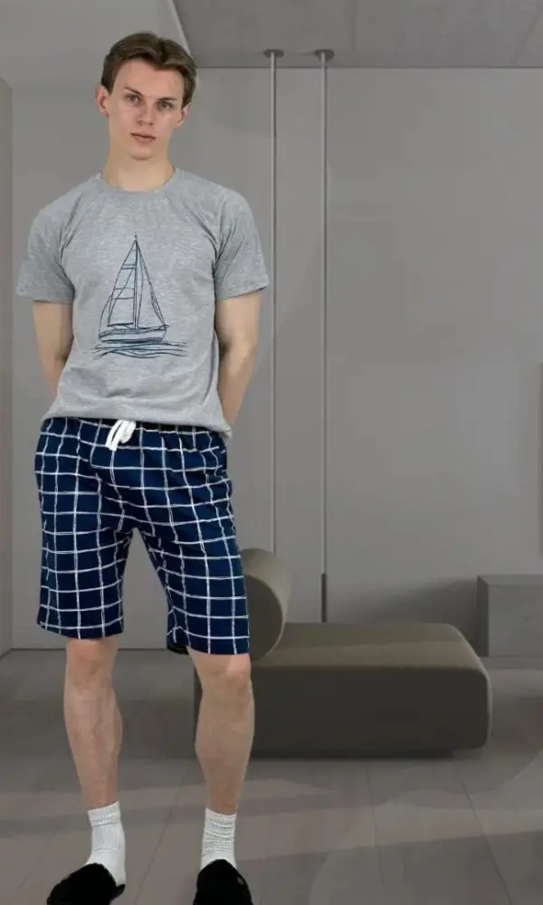 Мужской костюм летний с шортами и футболкой (р-р 48-56)