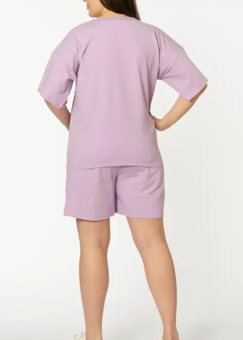 Костюм женский, однотонный: футболка с карманом и шорты (на резинке, с завязками), (р-р 46-54)