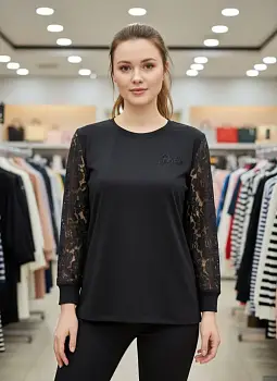 Кофта трикотажная с кружевом женская (р-р 48-52)