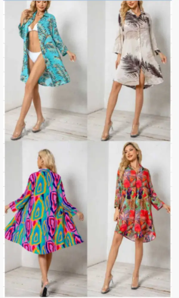 Туника пляжная с принтом женская (р-р L-4XL)