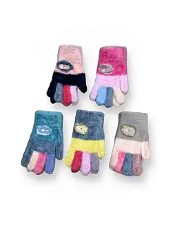 Перчатки детские пушистые с мехом (р-р 5-8 лет)