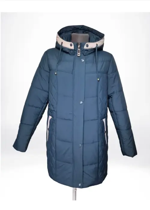 Куртка женская демисезонная с капюшоном на кнопках (р-р 50-60)