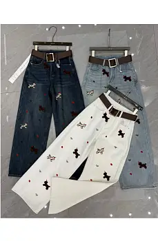 Джинсы женские с рисунком р-р S M L