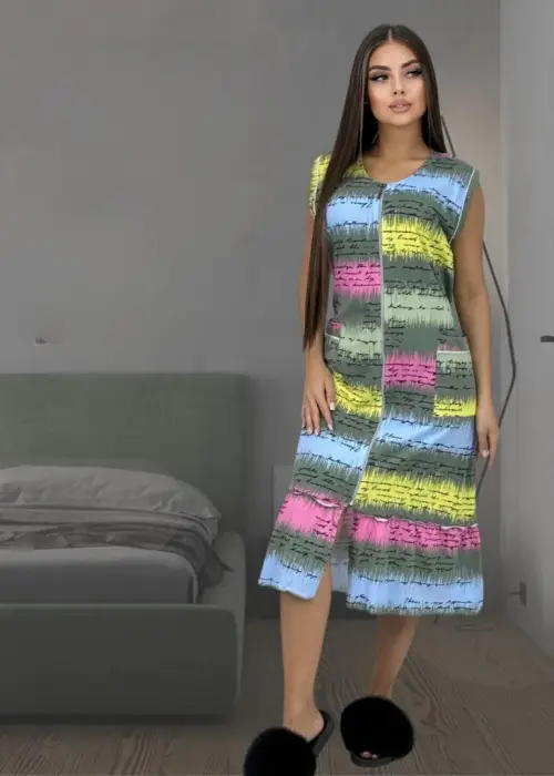 Халат без рукавов женский домашний (р-р 50-60)