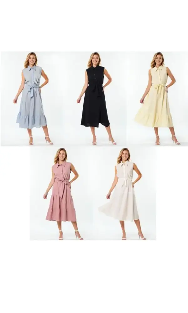 Платье на пуговицах без рукавов женское (р-р 46-52)