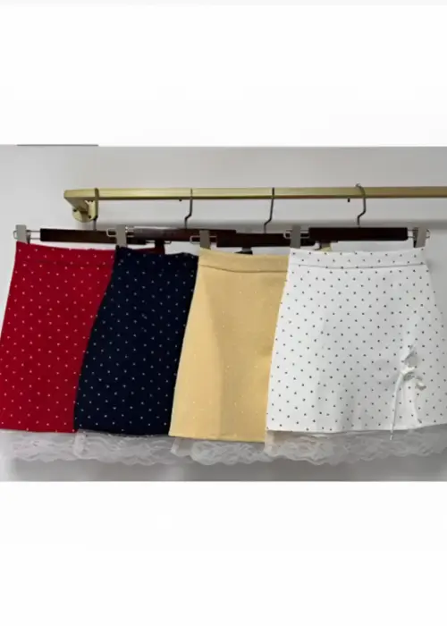 Юбка в горошек с кружевом женская (р-р 36-44)