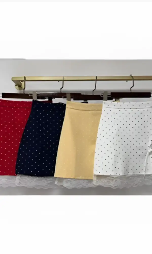 Юбка в горошек с кружевом женская (р-р 36-44)