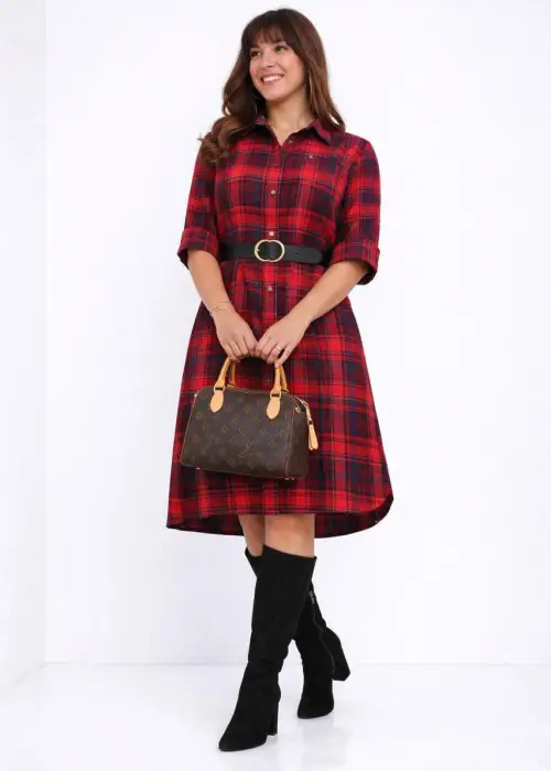 Платье- рубашка в клетку женское р-р 54-60