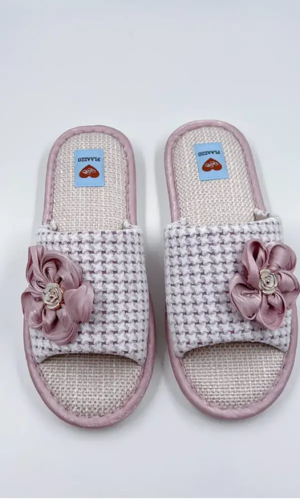 Тапочки женские домашние открытые с цветком р-р 36-41