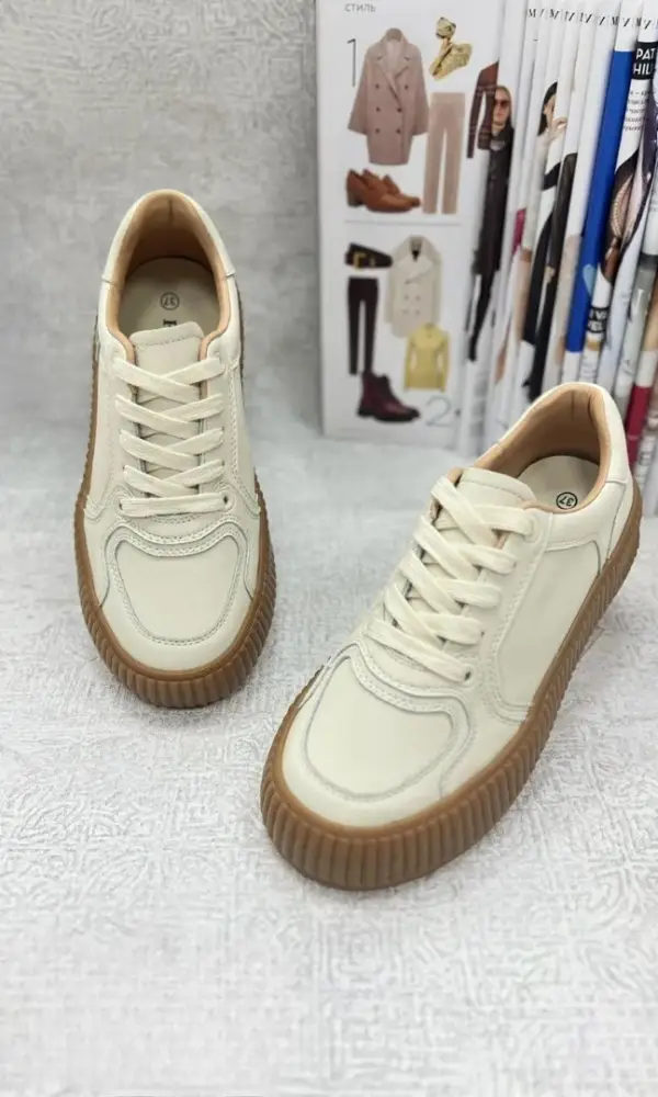 Кеды женские кожаные на высокой платформе (р-р 36-41)