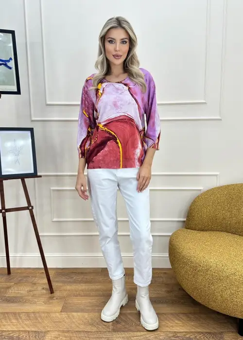 Джемпер трикотажный принтованный женский (р-р L-XL-XXL)