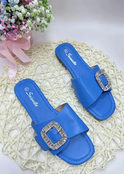 Шлёпки кожаные с пряжкой женские (р-р 36-40)