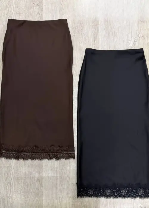 Юбка кружевная атласная миди (р-р 42-44)
