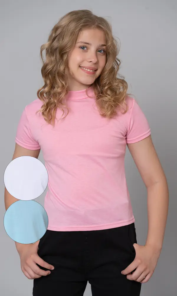 Водолазка с коротким рукавом  для девочки (6-12 лет)