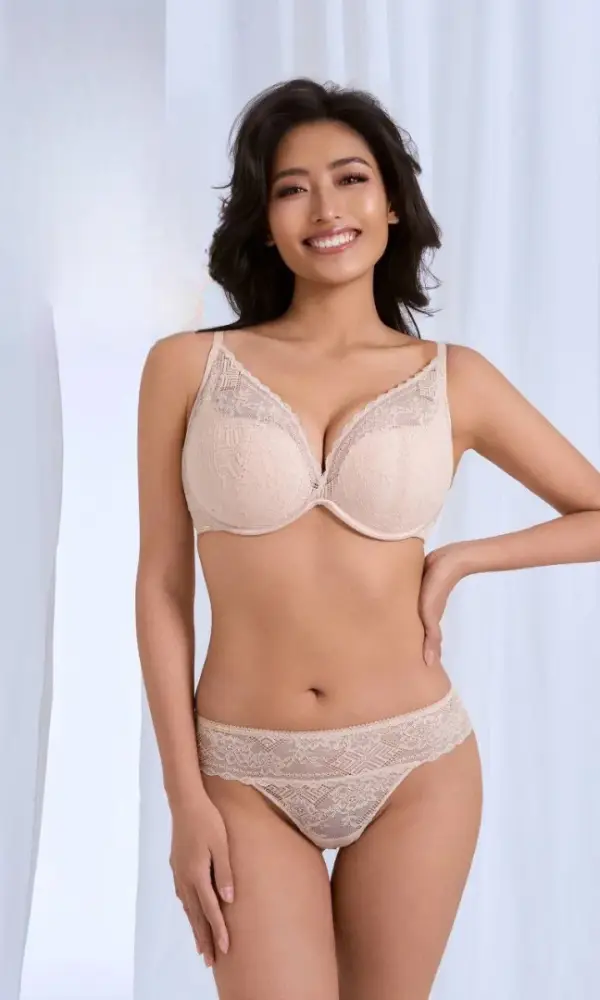 Бюстгальтер женский кружевной тонкий поролон (р-р 75В-85В)