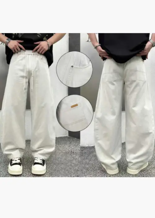 Брюки трубы широкие на резинке мужские (р-р 25-32)