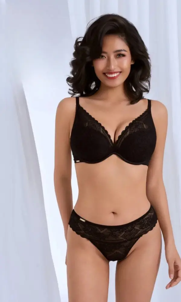 Бюстгальтер женский кружевной тонкий поролон (р-р 75В-85В)