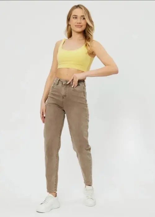 Джинсы мом с высокой посадкой укороченные (р-р 25-30)