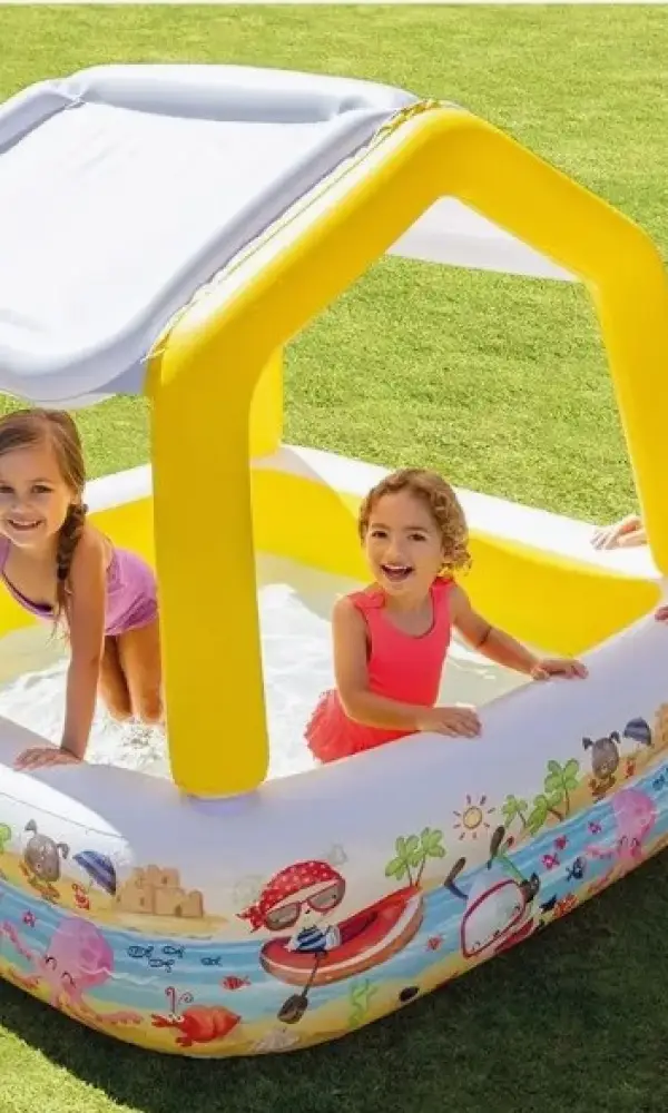 Детский надувной бассейн с крышей ( высота 122 см)