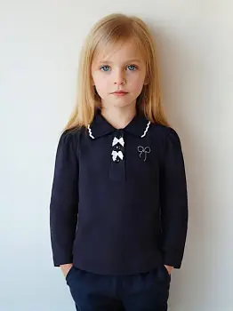 Кофточка поло с бантиками для девочки (98-122)