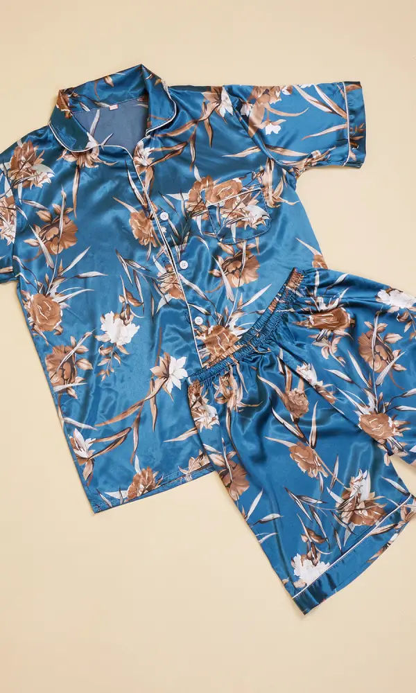 Комплект "Рубашка и шорты", атласный, с принтом, женский (р-р 46-52)
