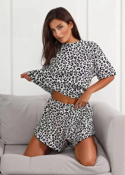 Пижама женская с шортами и футболкой принт (р-р S-XL)