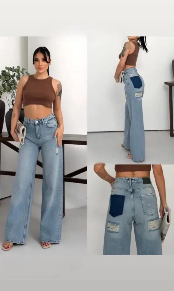 Джинсы палаццо рваные женские (р-р 25-30)