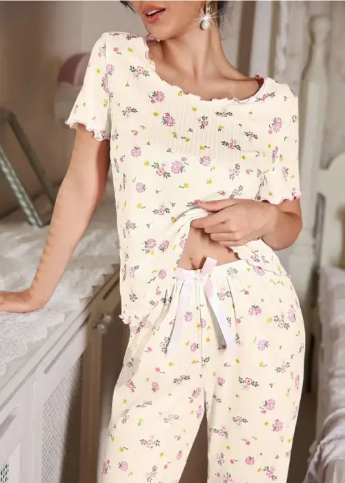 Пижамный комплект с цветочным принтом женский (р-р 42-48)
