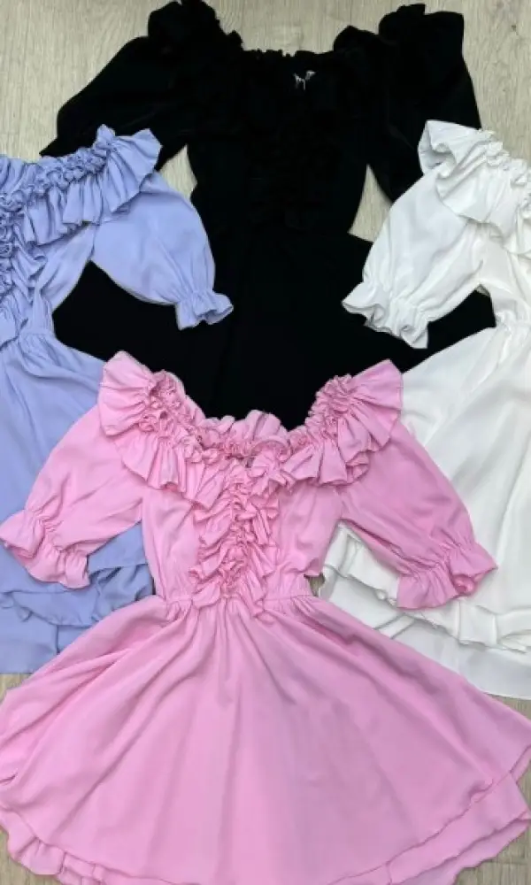 Платье мини с рюшами , женское ( р-р 42-44)