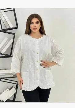 Блузка ажурная с карманами женская (р-р 50-54)