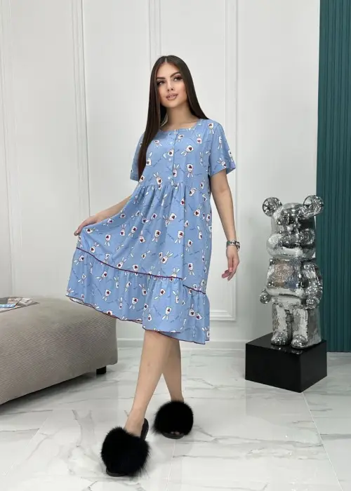 Домашнее платье с пуговками(р-р 50-60)