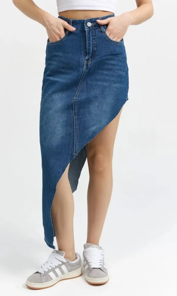 Женская джинсовая юбка с боковым разрезом (р-р 40-50)