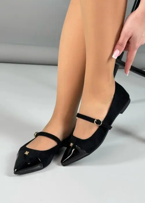 Туфли без каблука с ремешком женские (р-р 36-41)