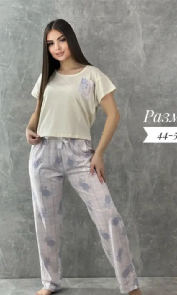 Комплект футболка-брюки домашний женский (р-р 44-54)