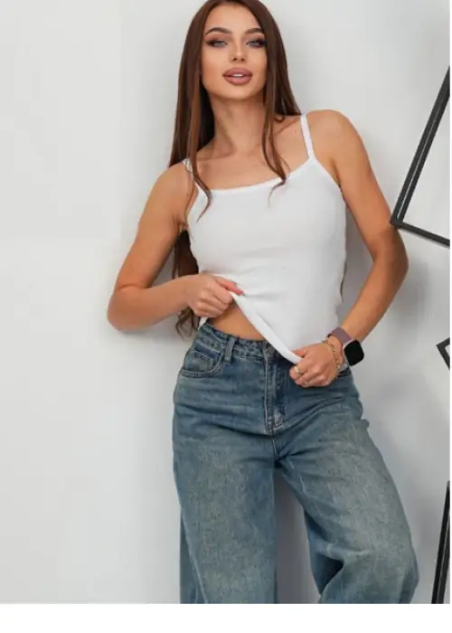 Майка трикотажная женская на тонких бретелях (р-р 42-52)