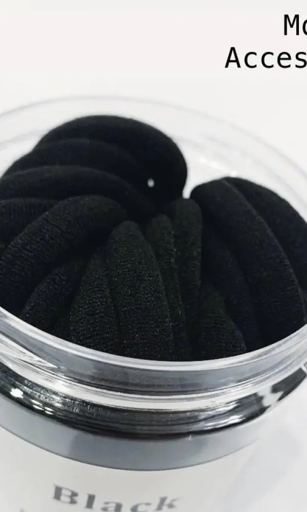 Мягкие резинки черные в банке (4см)