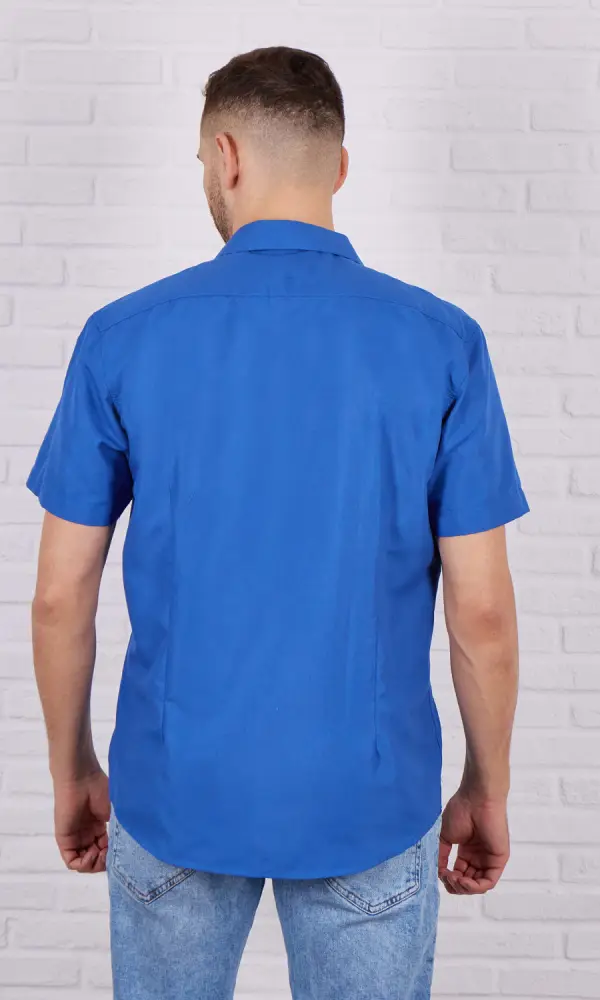Рубашка мужская "Классика", с коротким рукавом, однотонная (р-р 48-58)