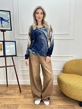 Джемпер трикотажный принтованный женский (р-р L-XL-XXL)