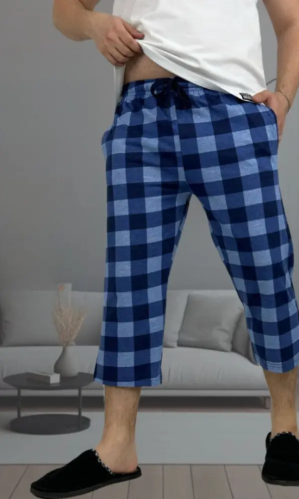 Бриджи домашние мужские в крупную клетку р-р 48-56