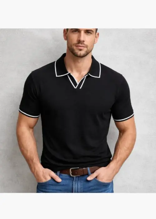 Футболка поло с коротким рукавом летняя мужская (р-р M-3XL)