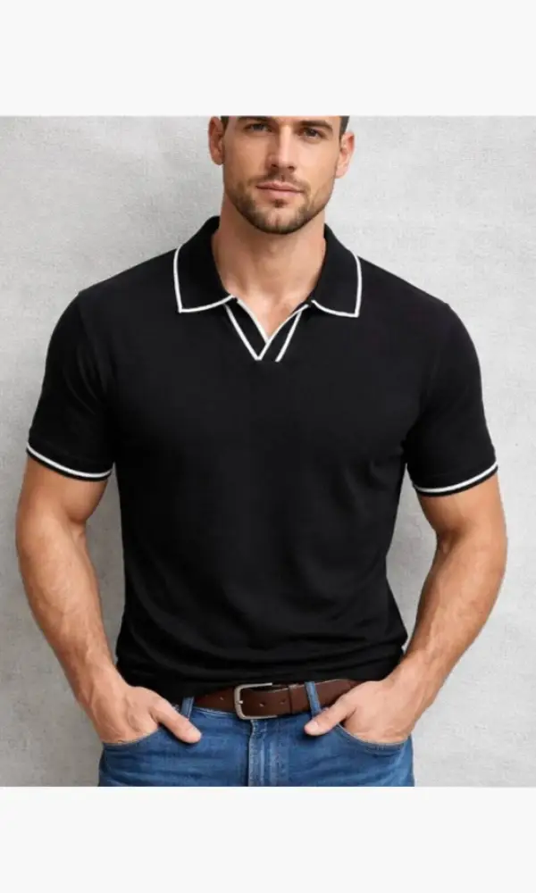 Футболка поло с коротким рукавом летняя мужская (р-р M-3XL)