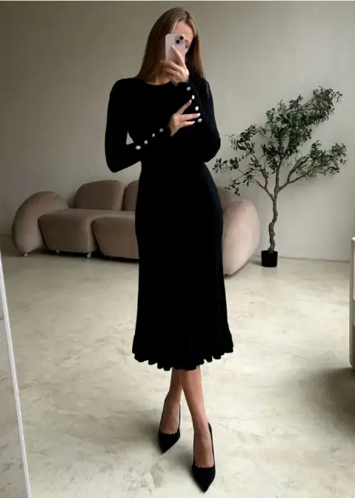 Платье тёплое вязаное лапша миди р-р 42-48 единый