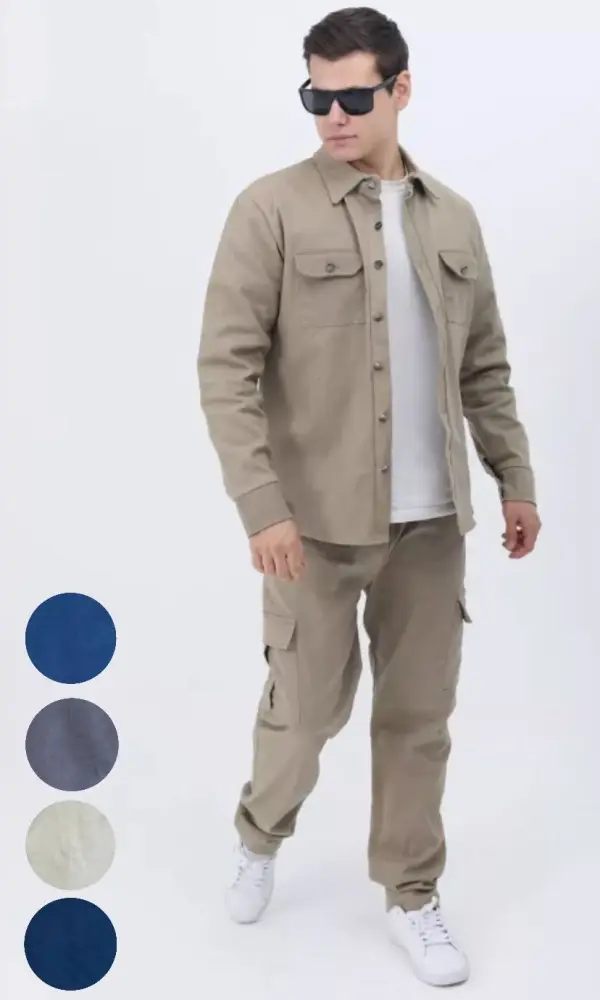 Мужской костюм джинсовый с брюками карго ( р-р 48-54)