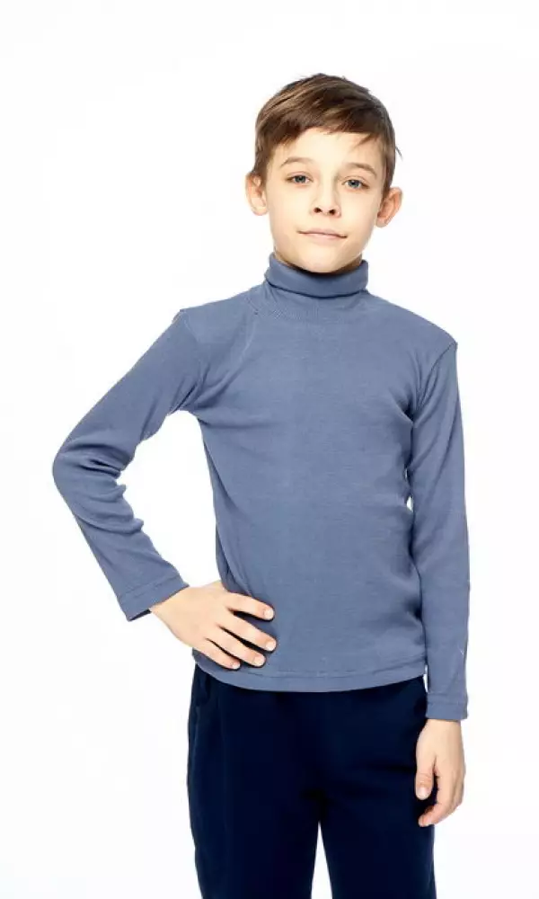 Водолазка лапша, тёмно-серая для мальчика (9-12 лет)