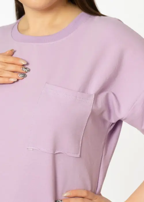 Костюм женский, однотонный: футболка с карманом и шорты (на резинке, с завязками), (р-р 46-54)